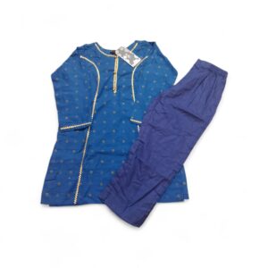 J. Kids Mix & Match 2-Piece Printed Lawn Dress (Shirt & Trouser) - Indigo Blue