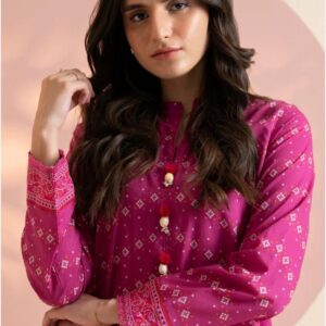 Zellbury 1-Piece Chunri Printed Lawn Kurti - Magenta
