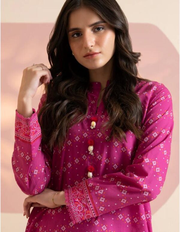 Zellbury 1-Piece Chunri Printed Lawn Kurti - Magenta