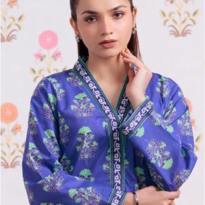 Zellbury 1-Piece Floral Printed Lawn Kurti - Royal Blue