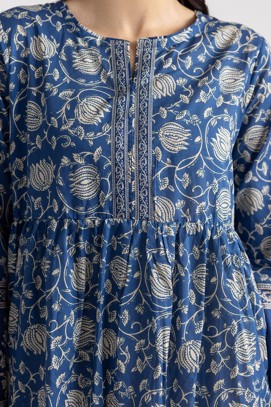 Zellbury 1-Piece Floral Printed Lawn Tunic - Blue view 2
