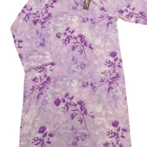 Zellbury 1-Piece Floral Printed & Sequence Embroidered Lawn Kurti - Purple