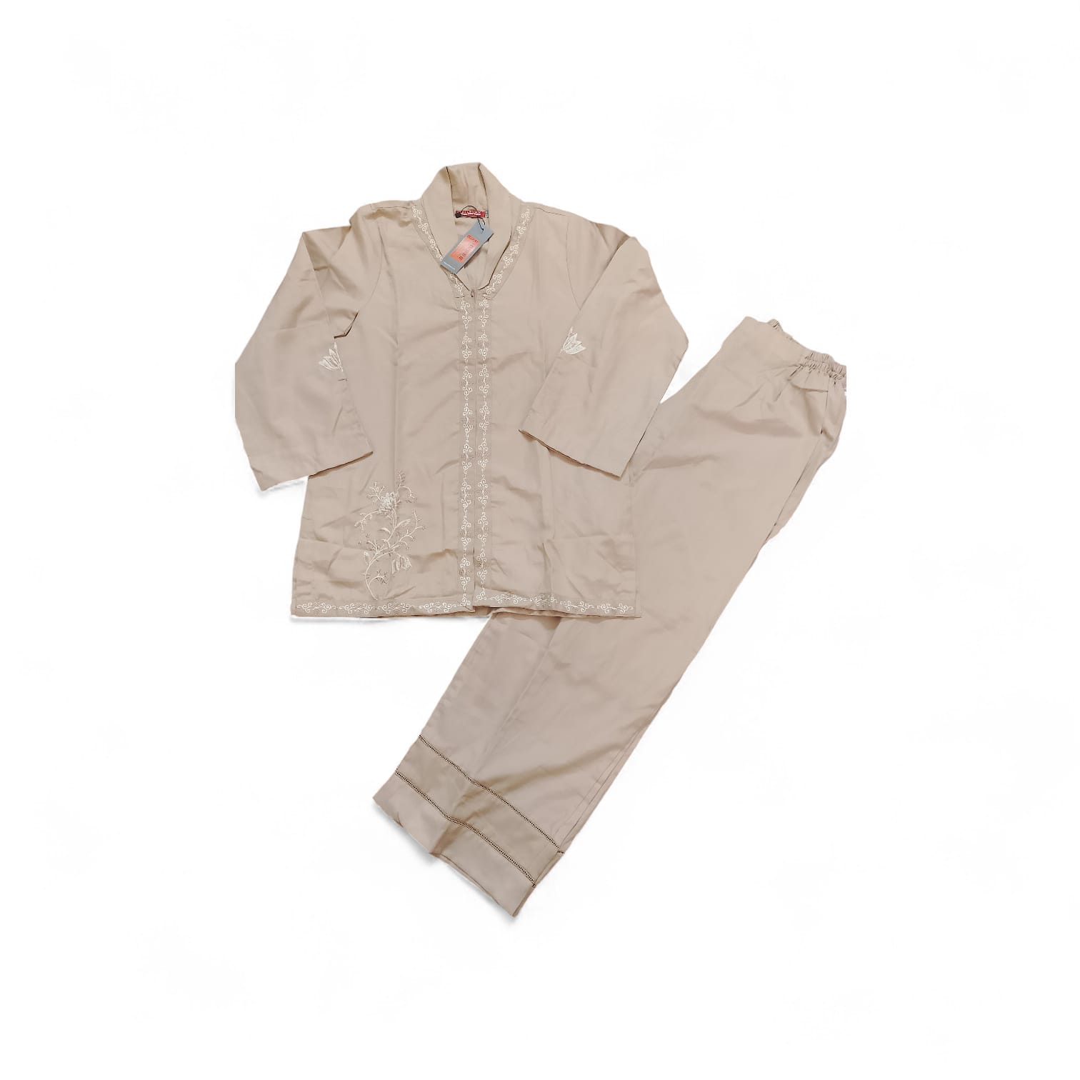 Zellbury 2-Piece Embroidered Cord Set - Beige