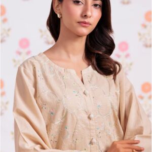 Zellbury 2-Piece Embroidered Lawn Shirt & Trouser - Cream
