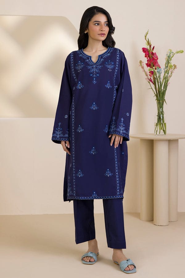 Zellbury 2-Piece Embroidered Lawn Shirt & Trouser - Navy Blue view 2