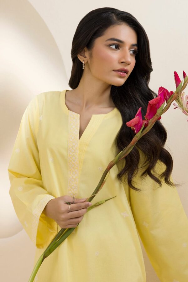 Zellbury 2-Piece Embroidered Lawn Shirt & Trouser - Yellow