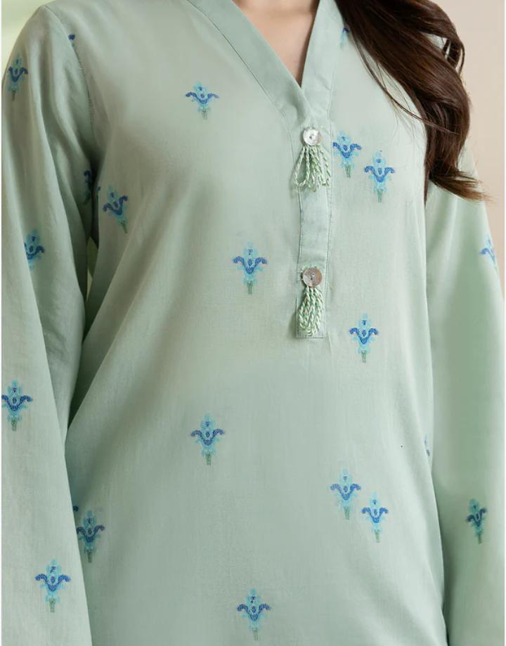 Mint jacquard lawn set on Instagram