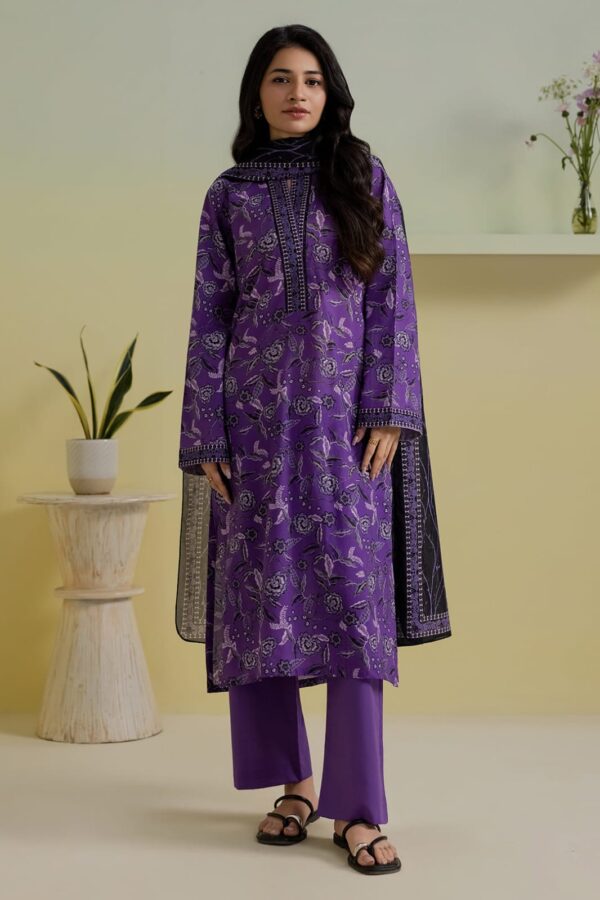 Zellbury 3-Piece Printed Lawn Dress - Purple